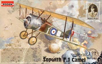 Roden Spowith Camel F.1 Plastic Model Airplane Kit 1/72 Scale #rd0040