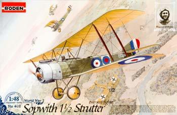 Roden Sopwith 1-1/2 Strutter Two Seat Fighter Plastic Model Airplane Kit 1/48 Scale #rd0402