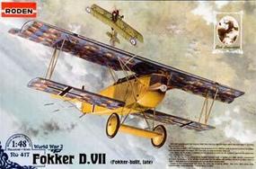 Roden Fokker D.VII Late Plastic Model Airplane Kit 1/48 Scale #rd0417