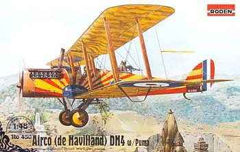 Roden DeHavilland DH4 with puma Plastic Model Airplane Kit - 1/48 Scale #rd0430