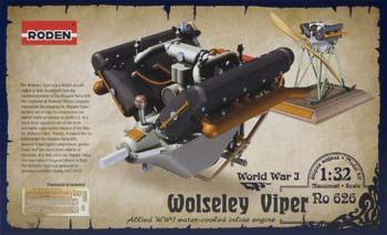 Roden Wolseley Viper Engine Plastic Model Engine Kit 1/32 Scale #rd0626