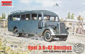 Roden Opel 3.6-47 Omnibus W39 Plastic Model Military Vehicle Kit 1/72 Scale #rd0720