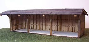 RS-Laser Feed & Seed 3 bay Open Shed HO Scale Model Railroad Building #2009