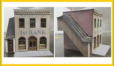 RS-Laser First Bank Building Kit HO Scale Model Railroad Building #2067