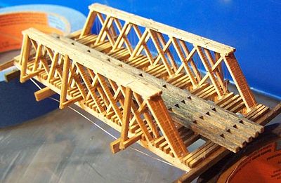 RS-Laser Wood Truss Bridge (55 Span) N Scale Model Railroad Bridge #3028