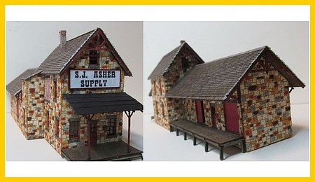 RS-Laser S.J. Asher Supply Store Kit N Scale Model Railroad Building #3062