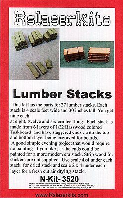 RS-Laser Lumber Stacks Kit N Scale Model Railroad Building #3520
