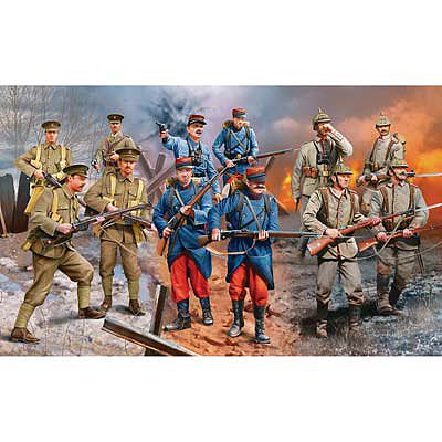 Revell-Germany WWI German/British/French Infantry Plastic Model Military Figure Kit 1/35 Scale #02451