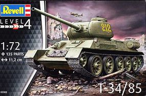 Revell-Germany T-34/85 Plastic Model Military Vehicle Kit 1/72 Scale #03302