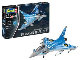 Revell-Germany Euro fighter Typhoon Bavarian Tiger Plastic Model Airplane Kit 1/72 Scale #03818