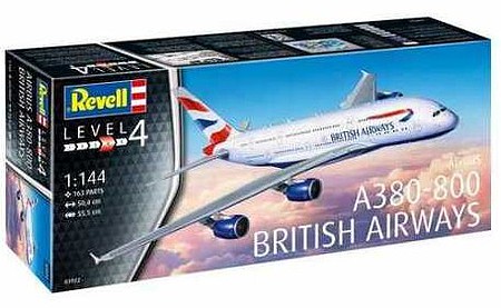 Revell-Germany A380-800 British Airways Plastic Model Airplane Kit 1/144 Scale #03922