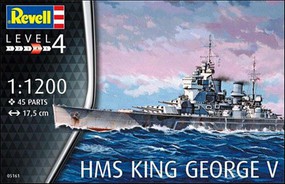 Revell-Germany HMS King George V Plastic Model Ship Kit 1/1200 Scale #05161