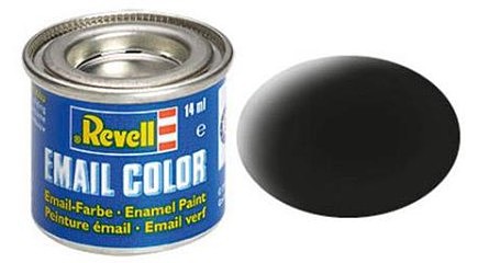 Revell-Germany 14ml. Enamel Black Mat Tinlets Hobby and Model Enamel Paint #32108
