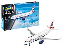 Revell-Germany Airbus A320neo British Airways Airliner Plastic Model Airplane Kit 1/144 Scale #3840