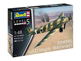 Revell-Germany Junkers Ju52/3m Transport Aircraft Plastic Model Airplane Kit 1/48 Scale #3918