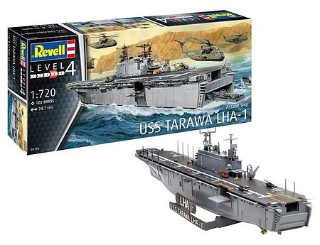Revell-Germany USS Tarawa LHA1 Assault Carrier Ship Plastic Model Military Ship Kit 1/720 Scale #5170