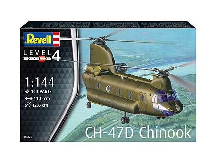 Revell-Germany CH47D Chinook Helicopter w/paint & glue Plastic Model Helicopter Kit 1/144 Scale #63825