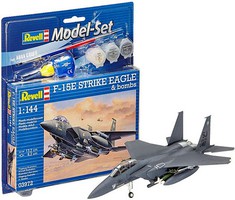 Revell-Germany F15E Strike Eagle Attacker w/Bombs Plastic Model Airplane Kit 1/144 Scale #63972