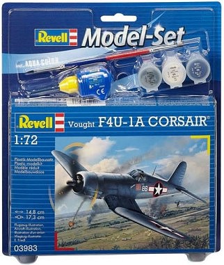 Revell-Germany Vought F4U1D Corsair Fighter Plastic Model Airplane Kit 1/72 Scale #63983