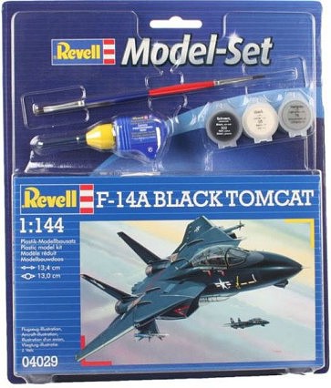 Revell-Germany F14A Black Tomcat Fighter Plastic Model Airplane Kit 1/144 Scale #64029