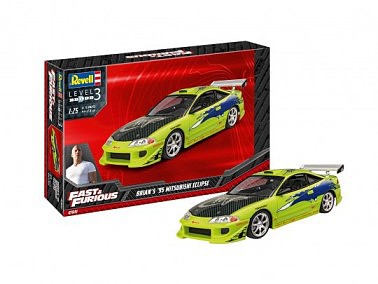 Revell-Germany Fast & Furious Brians 1995 Mitsubishi Eclipse Car Plastic Model Car Kit 1/25 Scale #7691