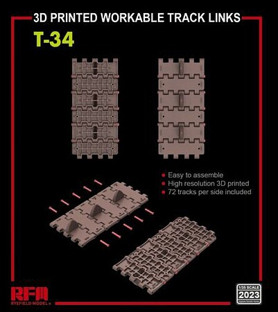 Rye T-34 Workable Track Links Plastic Model Vehicle Accessory 1/35 Scale #2023