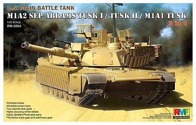 Rye M1A2 Sep Abrams Tusk I, II & M1A1 Tusk Plastic Model Military Vehicle 1/35 Scale #5004