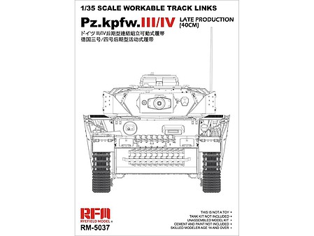 Rye Pz.Kpfw.III/IV Late Prod. Track Links Plastic Model Vehicle Accessory 1/35 Scale #5037