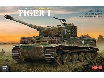 Rye Tiger I Late Prod. w/ Zimmerit & Interior Plastic Model Military Tank Kit 1/35 Scale #5080