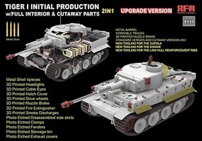 Rye 1/35 Ryefield TIGER I Initial Production Early 1943 W/Full Interior (UPDATED VERSION) Plastic Model Kit