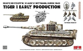 Rye 1/35 German Tiger I Early Production SdKfz 181 PzKpfw VI Kursk 1943 Tank w/Engine & Wittman Resin Figure