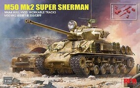 Rye 1/35 Ryefield M50 Mk2 SUPER SHERMAN (M4A4 HULL HVSS) STANDARD VERSION Plastic Model Kit