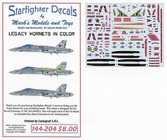 Starfighter 1/144 Starfighter Decals - Legacy Hornets Pt.1