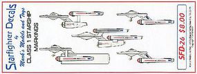 Starfighter Star Trek Class I Starship Markings for 5 Ships Plastic Model Aircraft Decal #26