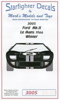 Starfighter 1/32 Ford GT Mk II 1966 LeMans Winner for Slot Cars