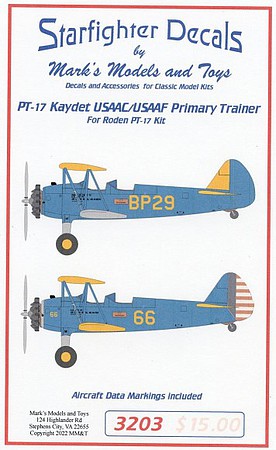 Starfighter 1/32 PT17 Kaydet Stearman USAAC/USAAF Trainer for ROD