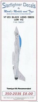 Starfighter 1/350 Starfighter Decals - VF213 Black Lions 1980s Low Viz F14 Tomcat