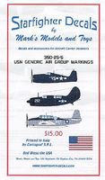 Starfighter Generic USN Air Group Markings 1944-45 Plastic Model Aircraft Decal 1/350 Scale #35025