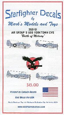 Starfighter Air Group 5 USS Yorktown CV5 Battle of Midway for Merit Model Ship Decal 1/350 #35051