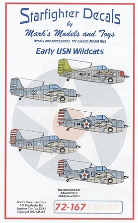 Starfighter 1/72 F4F3/3A Early USN Wildcats