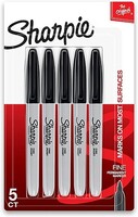 Sharpie Fine Black Sharpie Markers (5/cd)
