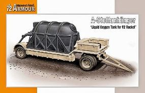 Special Liquid Oxygen Tank on Flatbead Trailer Plastic Model Military Vehicle Kit 1/72 #172015