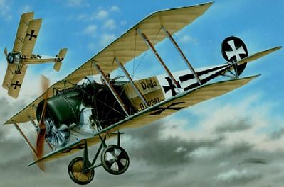 Special WWI Fokker D II BiPlane w/Black/White Tail Mkgs Plastic Model ...