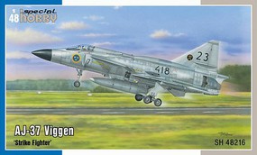 Special AJ37 Viggen Strike Fighter Plastic Model Airplane Kit 1/48 Scale #48216