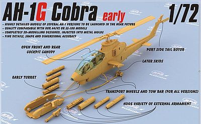 Special AH1G Early Cobra Helicopter (New Tool) Plastic Model Airplane Kit 1/72 Scale #72076