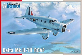 Special Delta Mk II/III RCAF Aircraft Plastic Model Airplane Kit 1/72 Scale #72351