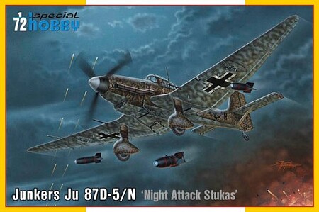 Special Junkers Ju87D5/N Night Attack Stukas Aircraft Plastic Model Airplane Kit 1/72 Scale #72458