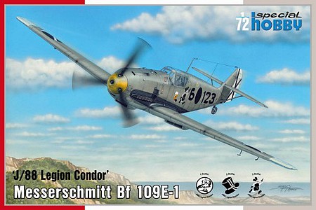 Special Messerschmitt Bf109E1 Legion Condor Fighter Plastic Model Airplane Kit 1/72 Scale #72459