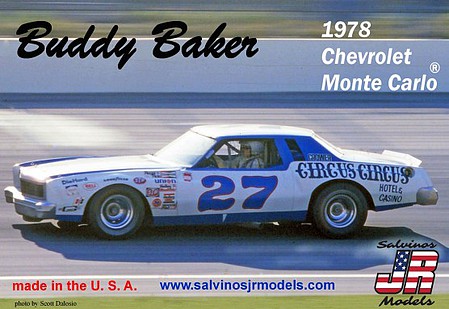 Salvinos Buddy Baker 1978 Chevrolet Monte Carlo Plastic Model Race Car 1/25 Scale #19780