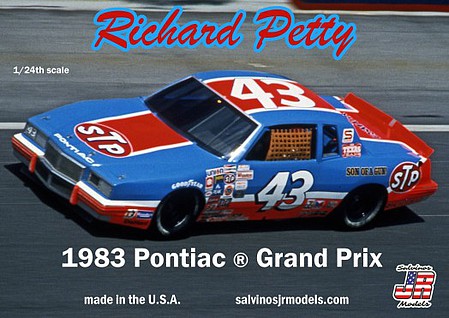 Salvinos Petty #43 Pontiac Grand Prix 1983 Winston Cup Plastic Model Racecar Kit 1/24 Scale #1983